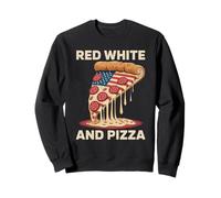 FLAG AMERICANO ROSSO, BIANCO E PIZZA AMERICAN PATRIOTICO 4 Felpa