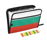 Flag Bulgaria Cartella di file con cerniera 13 tasche formato A4 lettera con chiusura a cerniera per ufficio cartella di file con cerniera para guardar documenti