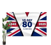 Flag De La Victory Day - Commemorativo Banner VE Day Memorial 80th Flag - Europa Europa Europa Banner Vittoria, Decorazione luminosa per Portico, , Giardino
