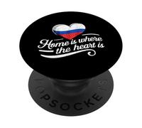 Flag della Russia nello stile vintage del cuore PopSockets PopGrip Adesivo