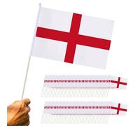 Flag dell'Inghilterra 100pcs da 5, 5x8, 3 pollici in poliestere bandiera inglese su bastoncini patriottici portatili per evento sportivo e altro ancora