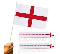 Flag dell'Inghilterra 100pcs da 5,5x8,3 pollici in poliestere bandiera inglese su bastoncini patriottici portatili per evento sportivo e altro ancora