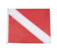 Flag di Immersione Subacquea - Divertito Verso Il Basso Fla | Bandiera Subacquea | Bandiere in Poliestere Rosso e Bianco Brillante per Barche e spiagge, avvisa Le Navi Vicine di subacquei sottomarini