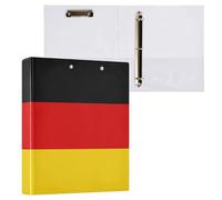 Flag Germany - Raccoglitore a tre anelli per quaderni da 1,5", con copertina tascabile, confezione da 2 raccoglitori estetici, 200 fogli