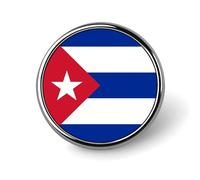 Flag of Cuba Funny Round Lapel Pins Metal Button Brooch Badge Tie Hats Clothes Decoration for Men Women