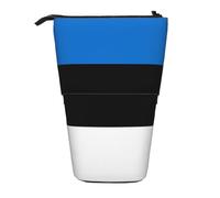 Flag of Estonia - Astuccio portamatite espandibile con supporto, tessuto Oxford multi-design, altezza regolabile, borsa cosmetica multiuso