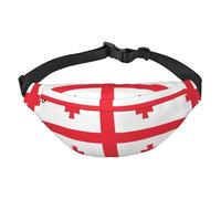 Flag of Georgia - Marsupio a tracolla per ragazzi, grande, da viaggio, alla moda, per sport, corsa, ciclismo, viaggi, pesca, nero, taglia unica