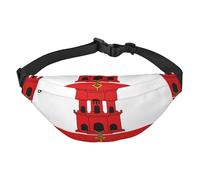 Flag of Gibraltar - Marsupio a tracolla per ragazzi, grande, alla moda, per sport, corsa, ciclismo, viaggi, pesca
