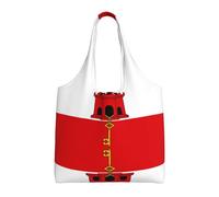 Flag of Gibraltar Totes Storage - Borsa tote in tela riutilizzabile per donne, perfetta per generi alimentari, spiaggia, viaggi e vita quotidiana, nero, taglia unica