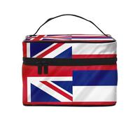 Flag of Hawaii American Bald Eagle Print Custodia da viaggio portatile da viaggio versatile con cerniera per borsa per trucchi di grande capacità in poliestere, nero, taglia unica, Nero, One Size