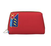 Flag of Magadan - Trousse da viaggio da donna, grande capacità, in pelle PU, con cerniera, organizer portatile con apertura ampia, colore bianco, taglia unica