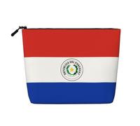 Flag of Paraguay - Trousse per trucchi in finto lino, impermeabile, con chiusura a cerniera, per le tue esigenze quotidiane o di viaggio, Nero , Taglia unica