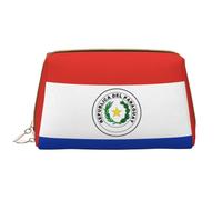 Flag of Paraguay - Trousse portatile in pelle per cosmetici, articoli da toeletta e oggetti essenziali quotidiani, bianco, Taglia unica