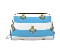 Flag of San Marino Travel Ready Makeup Organizer, borsa da toilette portatile da donna, Oro, Taglia unica, Beauty case