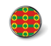 Flag of The Oromo Liberation Front Round Lapel Pins Decorative Metal Brooches Funny Button Badge for Clothing Bag Hat Gifts