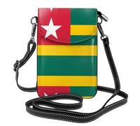 Flag of Togo, ampio portafoglio per cellulare, versatile, in tela, con tracolla regolabile in pelle