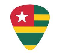 Flag of Togo, plettri per chitarra, sottili, medi, pesanti, 12 pezzi, adatti per chitarra, basso, chitarra elettrica, ukulele, plettri resistenti all'usura,