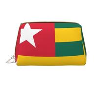 Flag of Togo - Trousse portatile in pelle per cosmetici, articoli da toeletta e oggetti essenziali quotidiani, bianco, Taglia unica