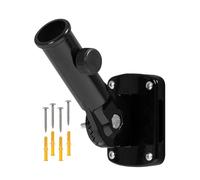 Flag Pole Holder, Metal Bracket Mount, 3.09x87.01 inches Adjustable Rust Proof Aluminum Alloy Secure Fit, Flagpole Base for Vertical Horizontal Display, Railings Deck Beach House, Sports Event