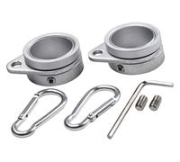 Flag Pole Mounting for RING, 2-Pack Aluminum 360° Rotating Anti-Wrap Flagpole Holder with Carabiner for 0.75 to 1.0 Inch Diameter Poles