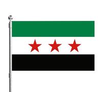 Flag Siria con bandiera siriana a doppio cucito siriano a doppio cucitura cucito di ghostret..