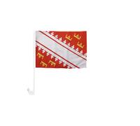 Flaggenfritze® Bandiera per auto della Francia Alsazia, 30 x 43 cm, bandiera per auto per corso, pubblici venti sportivi e decorazioni