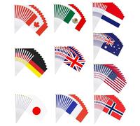 FLAGGI DEL MONDO DEL MONDO COUNTRY, FLAG FLAGGI DI CAPPEGGI DELLA PAESE 50 PAZIONI Piccoli manici per il internazionale per le sfilate di festival di club sportivi, 5x8 pollici, del