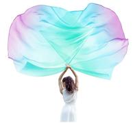 FLAGGI della CULE 1 Coppia 55 Pollici Medie di Danza di Dimensioni Medie con Bastoncino di Poliestere Leggero in Poliestere per la Chiesa di Danza, Incontro Sportivo, Blu + Verde + Viola, Sport