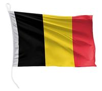 FLAGLY bandiera per barca Belgio 30 x 20 cm formato orizzontale - peso del tessuto 115g/m² - stampata, robusta con corda e occhiello, accessori per barca barca a motore