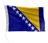 FLAGLY bandiera per barca Bosnia-Erzegovina 45 x 30 cm formato orizzontale - peso del tessuto 115g/m² - stampata, robusta con corda e occhiello, accessori per barca barca a motore