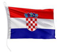 FLAGLY bandiera per barca Croazia 45 x 30 cm formato orizzontale - peso del tessuto 115g/m² - stampata, robusta con corda e occhiello, accessori per barca barca a motore