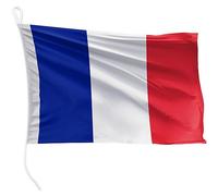 FLAGLY bandiera per barca Francia 60 x 40 cm formato orizzontale - peso del tessuto 115g/m² - stampata, robusta con corda e occhiello, accessori per barca barca a motore