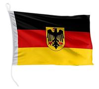 FLAGLY bandiera per barca Germania con aquila 30 x 20 cm formato orizzontale - peso del tessuto 115g/m² - stampata, robusta con corda e occhiello, accessori per barca barca a motore