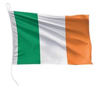 FLAGLY bandiera per barca Irlanda 30 x 20 cm formato orizzontale - peso del tessuto 115g/m² - stampata, robusta con corda e occhiello, accessori per barca barca a motore