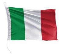 FLAGLY bandiera per barca Italia 60 x 40 cm formato orizzontale - peso del tessuto 115g/m² - stampata, robusta con corda e occhiello, accessori per barca barca a motore