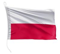 FLAGLY bandiera per barca Polonia 60 x 40 cm formato orizzontale - peso del tessuto 115g/m² - stampata, robusta con corda e occhiello, accessori per barca barca a motore
