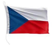 FLAGLY bandiera per barca Repubblica Ceca 30 x 20 cm formato orizzontale - peso del tessuto 115g/m² - stampata, robusta con corda e occhiello, accessori per barca barca a motore