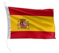 FLAGLY bandiera per barca Spagna 30 x 20 cm formato orizzontale - peso del tessuto 115g/m² - stampata, robusta con corda e occhiello, accessori per barca barca a motore