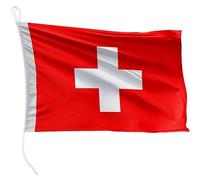 FLAGLY bandiera per barca Svizzera 45 x 30 cm formato orizzontale - peso del tessuto 115g/m² - stampata, robusta con corda e occhiello, accessori per barca barca a motore