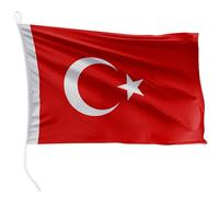 FLAGLY bandiera per barca Turchia 60 x 40 cm formato orizzontale - peso del tessuto 115g/m² - stampata, robusta con corda e occhiello, accessori per barca barca a motore