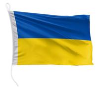 FLAGLY bandiera per barca Ucraina 45 x 30 cm formato orizzontale - peso del tessuto 115g/m² - stampata, robusta con corda e occhiello, accessori per barca barca a motore