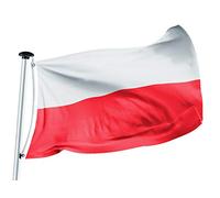 FLAGLY bandiera Polonia 100 x 150 cm -160g/m² peso del tessuto - tessuto per bandiera navale fatto a mano, robusto e resistente alle intemperie con occhielli (100 x 150 cm, Polonia)