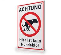 FLAGLY Cartello di avvertimento con scritta "kein Hundeklo ", 30 x 20 cm, in alluminio Dibond da 3 mm, con fori, prodotto in Germania, stabile, resistente alle intemperie e ai raggi UV
