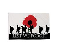 Flagmax Lest We Forget - Bandiere commemorative di alta qualità per interni ed esterni (240 cm x 150 cm)