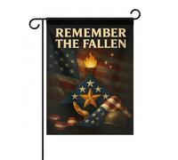 FLAGMEUP8386 Bandiera da giardino per veterani dell'esercito, 30,5 x 45,7 cm, doppio lato, Remember The Fallen, bandiera commemorativa patriottica in poliestere leggero per festa dei veterani, giorno