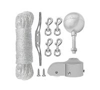 Flagpole rope kit with 4 swivel snaps and zinc alloy cleat