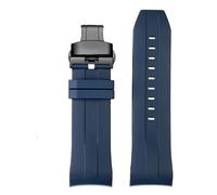 FLAGPVPAGT Cinturino In Gomma Con Estremità Curva Da 21 Mm E 22 Mm, Adatto Fit For Cinturino Da Polso In Silicone Starfish Diving T120 T120417A, Da Uomo, Nero E Blu.(Blue black,21mm)