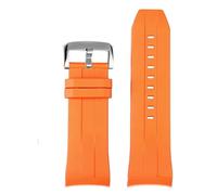 FLAGPVPAGT Cinturino In Gomma Con Estremità Curva Da 21 Mm E 22 Mm, Adatto Fit For Cinturino Da Polso In Silicone Starfish Diving T120 T120417A, Da Uomo, Nero E Blu.(Orange silver buckle,22mm)