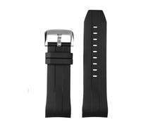 FLAGPVPAGT Cinturino In Gomma Con Estremità Curva Da 21 Mm E 22 Mm, Adatto Fit For Cinturino Da Polso In Silicone Starfish Diving T120 T120417A, Da Uomo, Nero E Blu.(Black silver buckle,22mm)