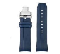 FLAGPVPAGT Cinturino In Gomma Con Estremità Curva Da 21 Mm E 22 Mm, Adatto Fit For Cinturino Da Polso In Silicone Starfish Diving T120 T120417A, Da Uomo, Nero E Blu.(Blue silver,21mm)